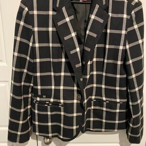 Black and White Checkered Blazer
